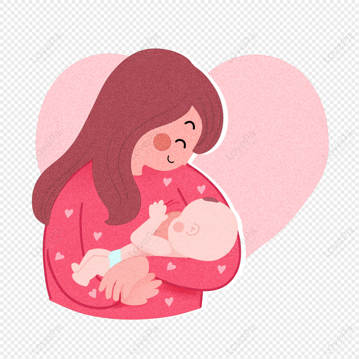 母亲给新生儿喂奶。妇女手里抱着孩子，用母乳喂养。母亲的爱。产妇、分娩、哺乳和托儿。孤立的卡通平面矢量插画图片素材_ID:393270162 ...